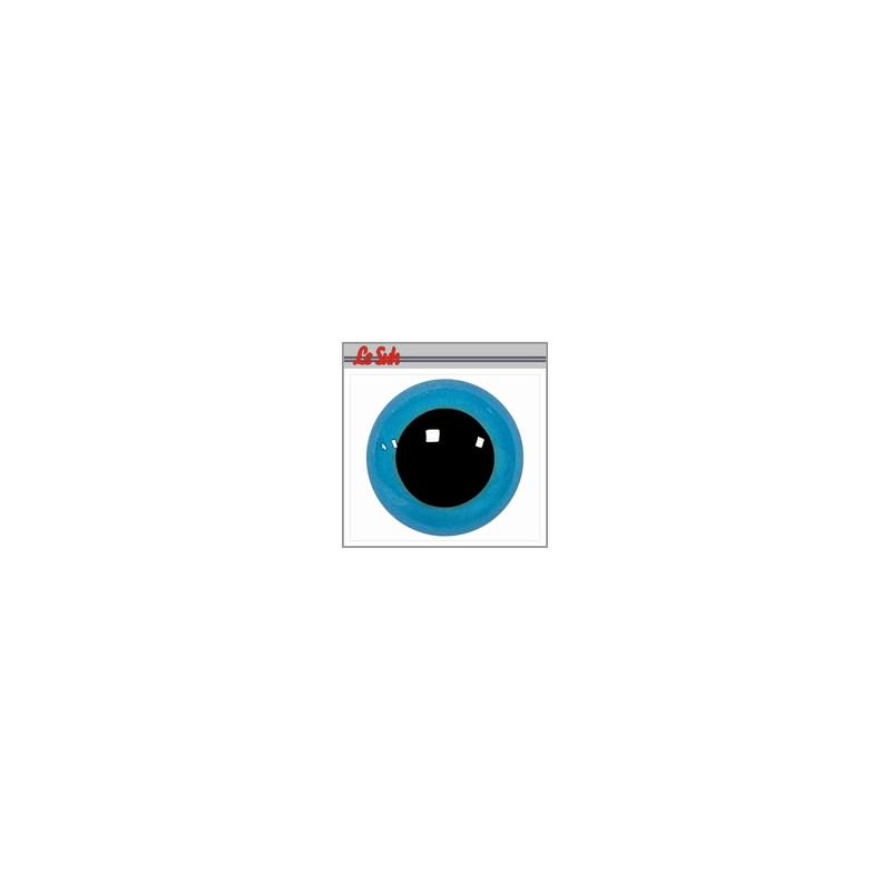 Yeux plastiques sécurité 10mm Oeil rond bleu avec pupille fixe