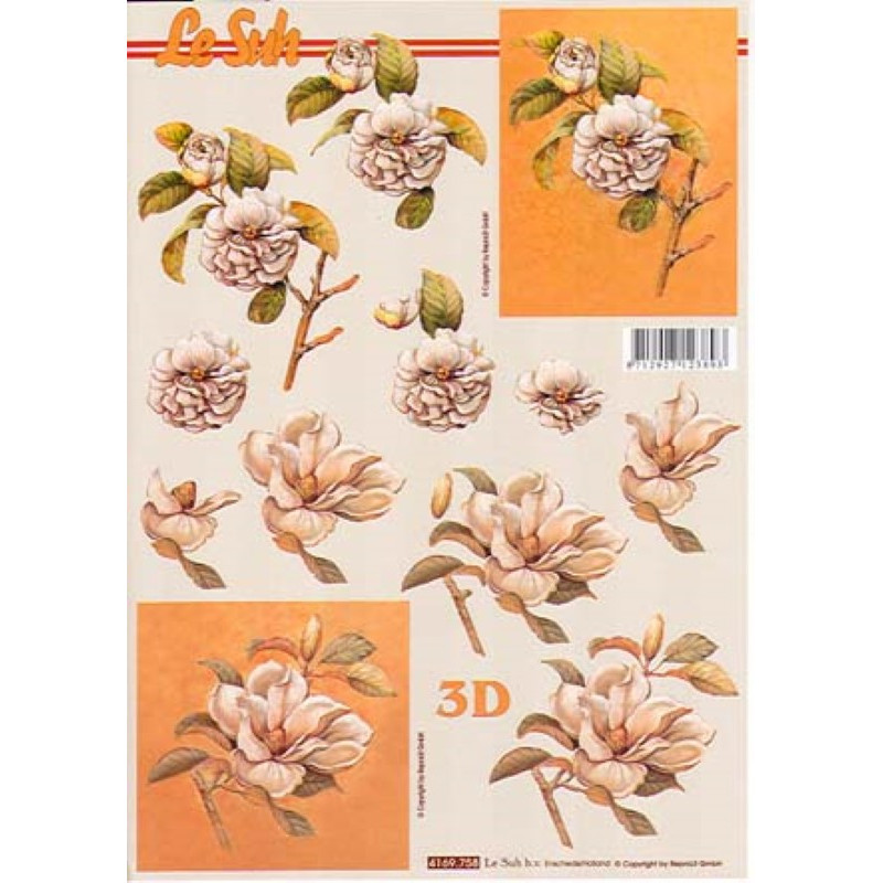 Carte 3D à découper - Fleurs blanches - 4169758