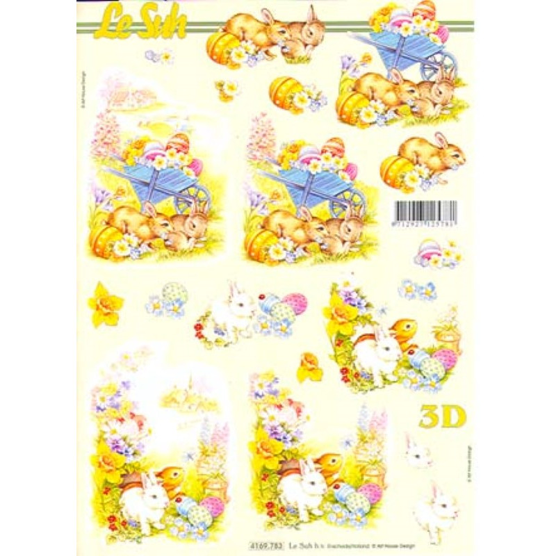 Carte 3D à découper - Lapins de Pâques - 4169783