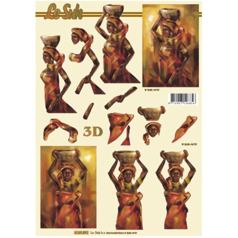 Carte 3D à découper - Africaine peinture - 4169892