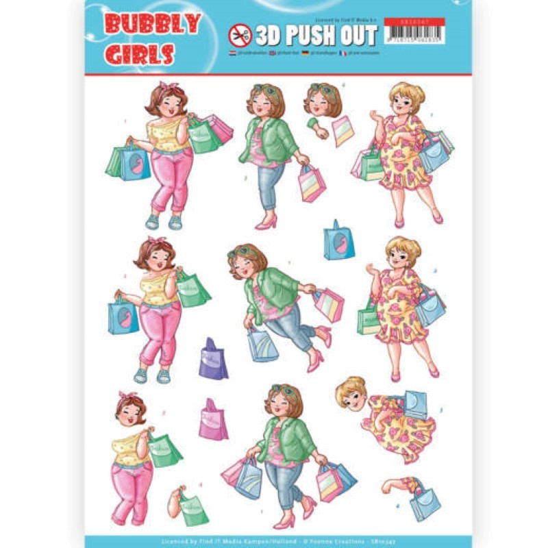 Carte 3D prédéc. - SB10347 - Bubbly Girls - Shopping