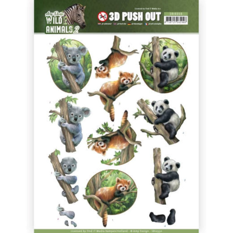 Carte 3D prédéc. - SB10350 - Wild Animals - Panda et koala