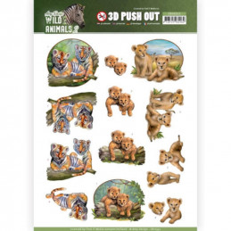Carte 3D prédéc. - SB10352 - Wild Animals - bébés fauves