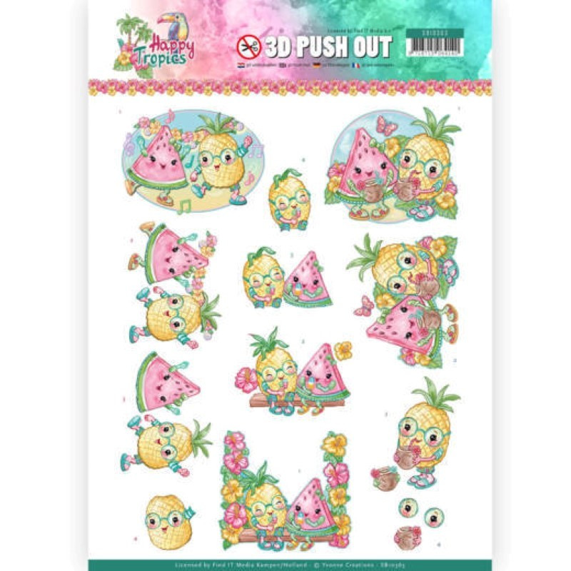 Carte 3D prédéc. - SB10363 - Happy Tropics - Fruits tropicaux