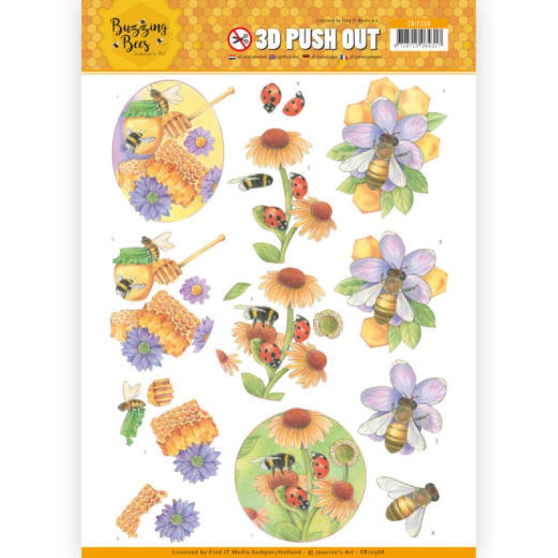 Carte 3D prédéc. - SB10368 -  Buzzing Bees - Abeilles et coccinelles