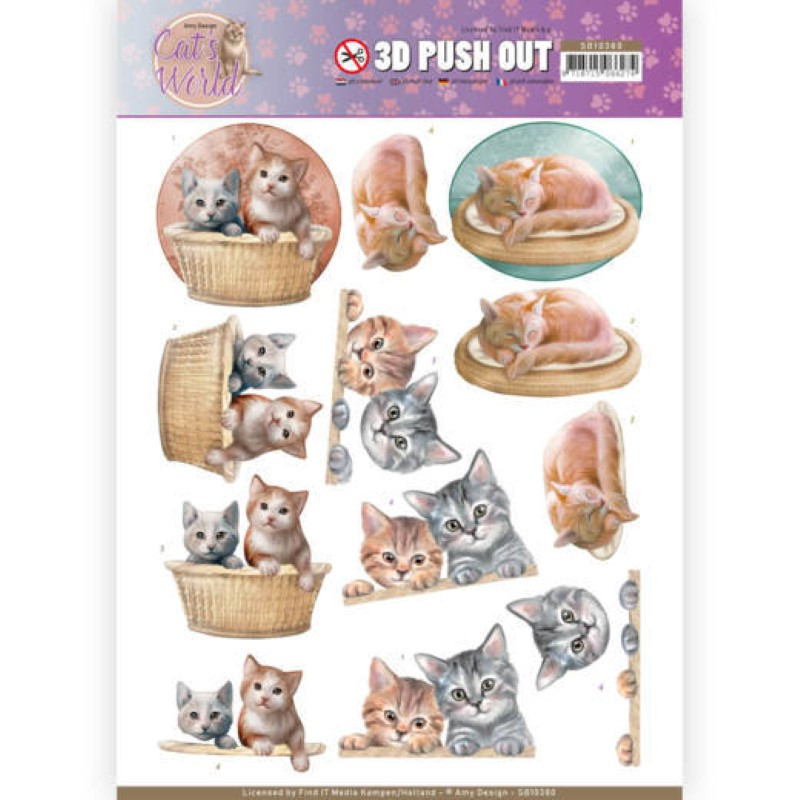 Carte 3D prédéc. - SB10380 - Cats World - Chats