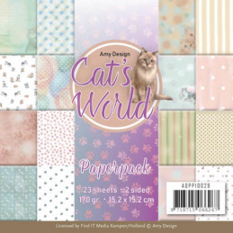 Bloc de papier - Amy Design - Cats world 15.2 x 15.2