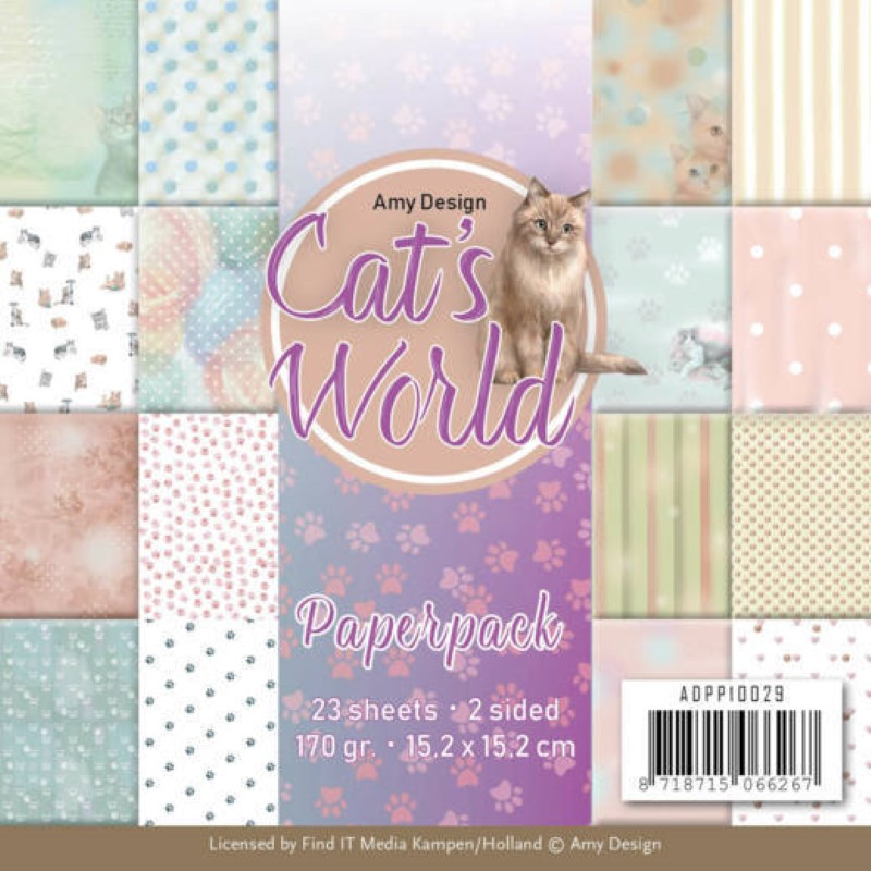 Bloc de papier - Amy Design - Cats world 15.2 x 15.2 Bloc de papier - Amy Design - Cats world 15.2 x 15.2