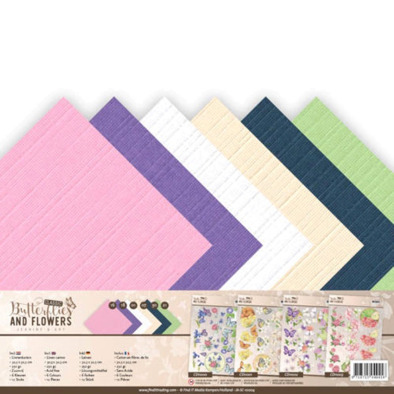 Set 12 feuilles Butterflies flowers 30x30 cm Set 12 feuilles Butterflies flowers 30x30 cm