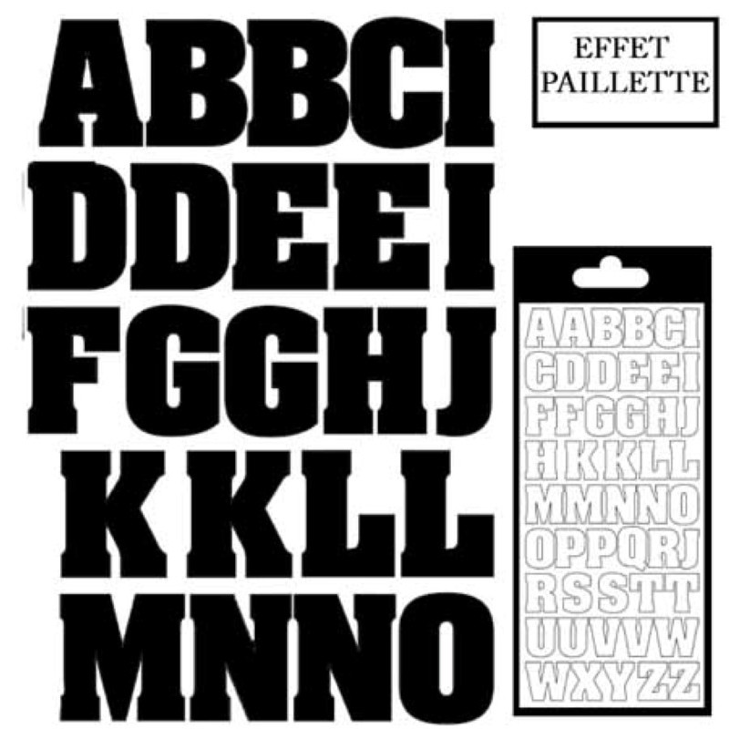 Sticker Alphabet XL Noir pailletté