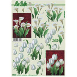 Carte 3D à découper -  Arums/Tulipes - 777044