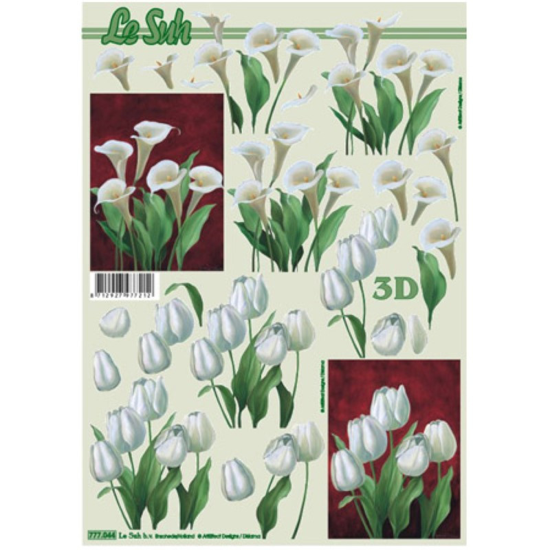 Carte 3D à découper -  Arums/Tulipes - 777044
