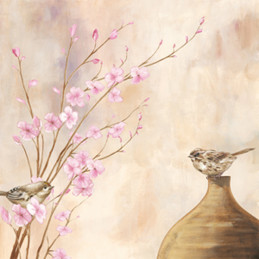 Image 3D - NCN 4860 - 40x40 - Oiseaux et branches fleuries
