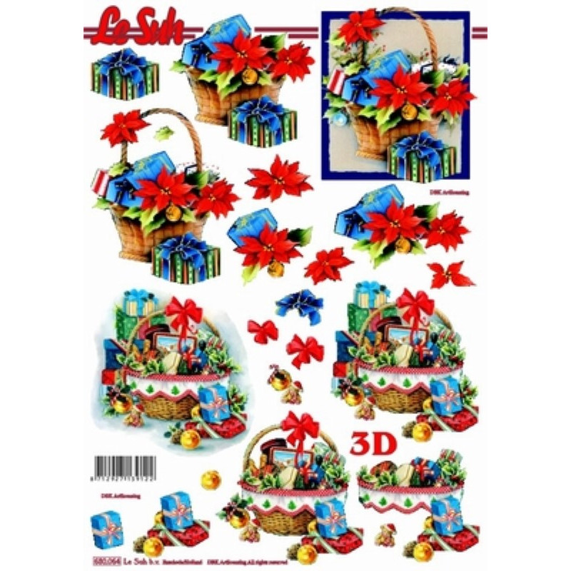 Carte 3D prédéc. - Panier de Noël - 680064