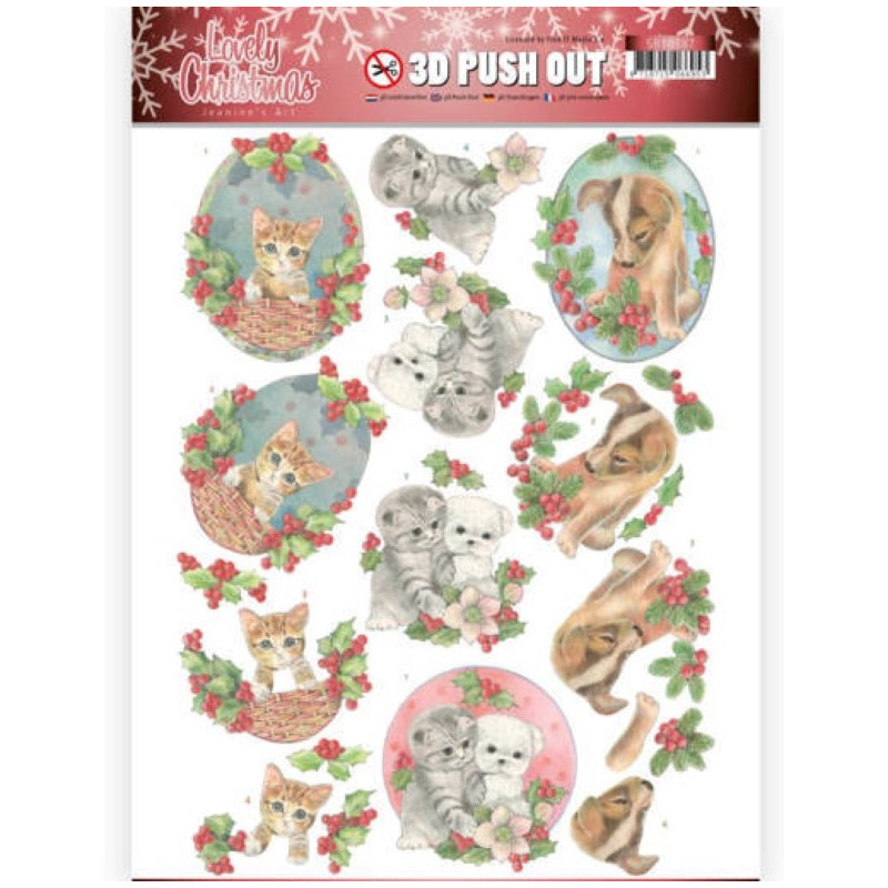 Carte 3D prédéc. - SB10387 - Lovely Christmas - Petits animaux à Noël