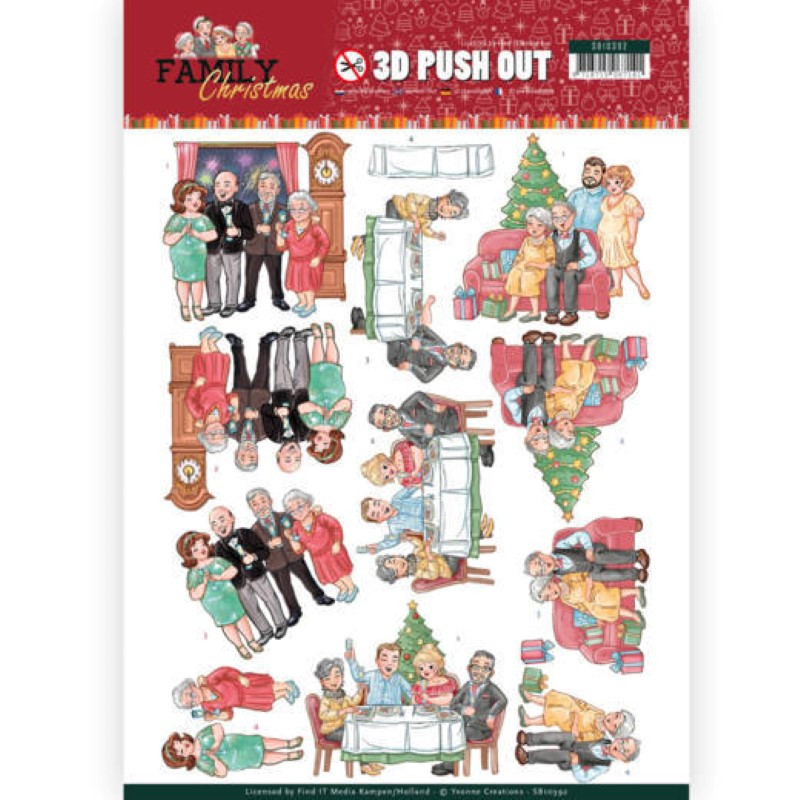Carte 3D prédéc. - SB10392 - Family Christmas - Noël en famille