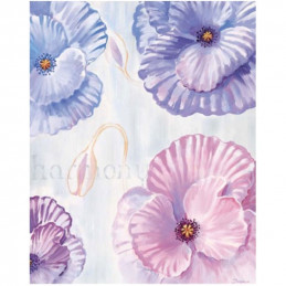 Image 3D - 2000813 - 40x50 - 4 Fleurs bleu/rose/mauve