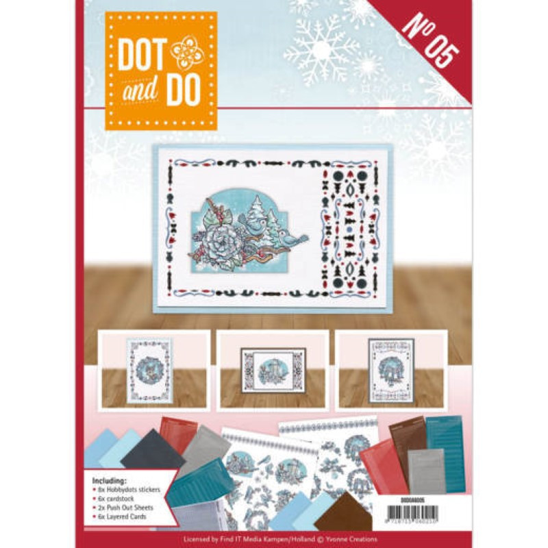 Dot and do Livre n°5 - Kit Carte 3D - Hiver en bleu