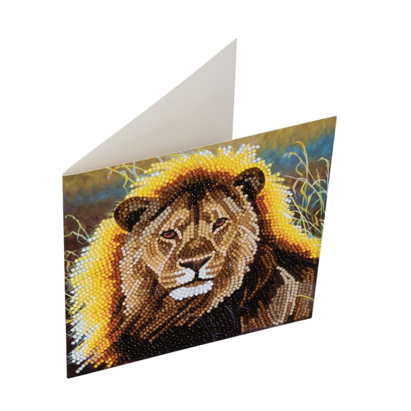 Crystal Art Kit Carte broderie diamant 18x18cm Lion Crystal Art Kit Carte broderie diamant 18x18cm Lion