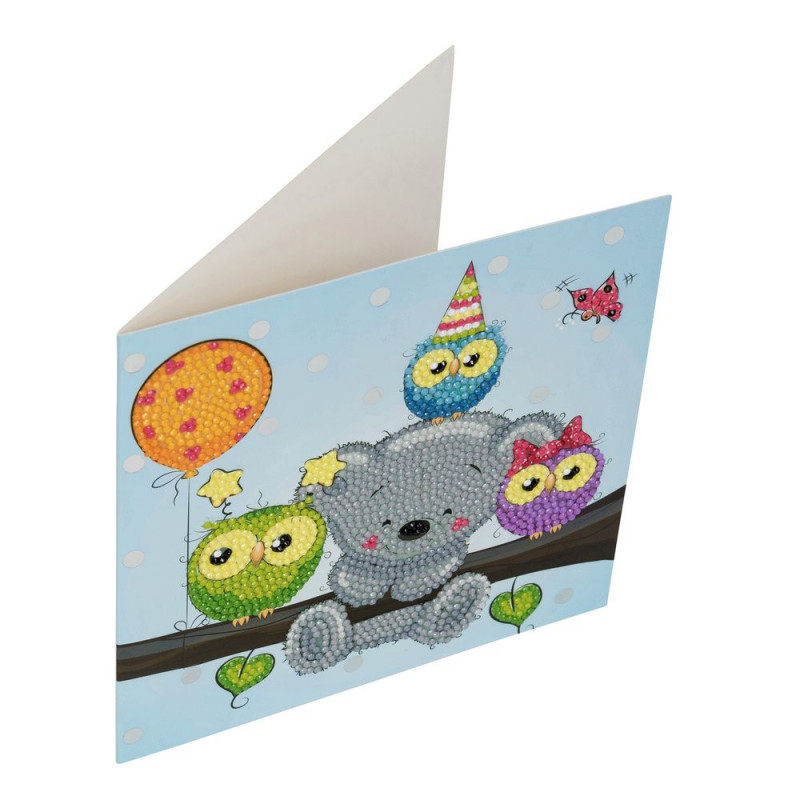 Crystal Art Kit Carte broderie diamant 18x18cm Anniversaire Crystal Art Kit Carte broderie diamant 18x18cm Anniversaire