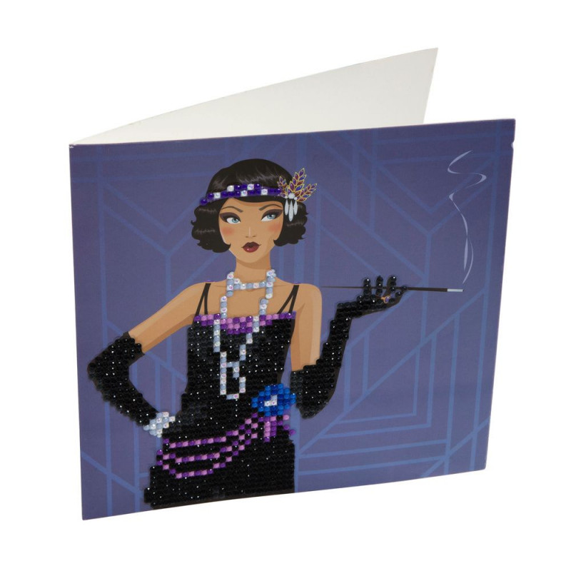 Crystal Art Kit Carte broderie diamant 18x18cm Lady Crystal Art Kit Carte broderie diamant 18x18cm Lady