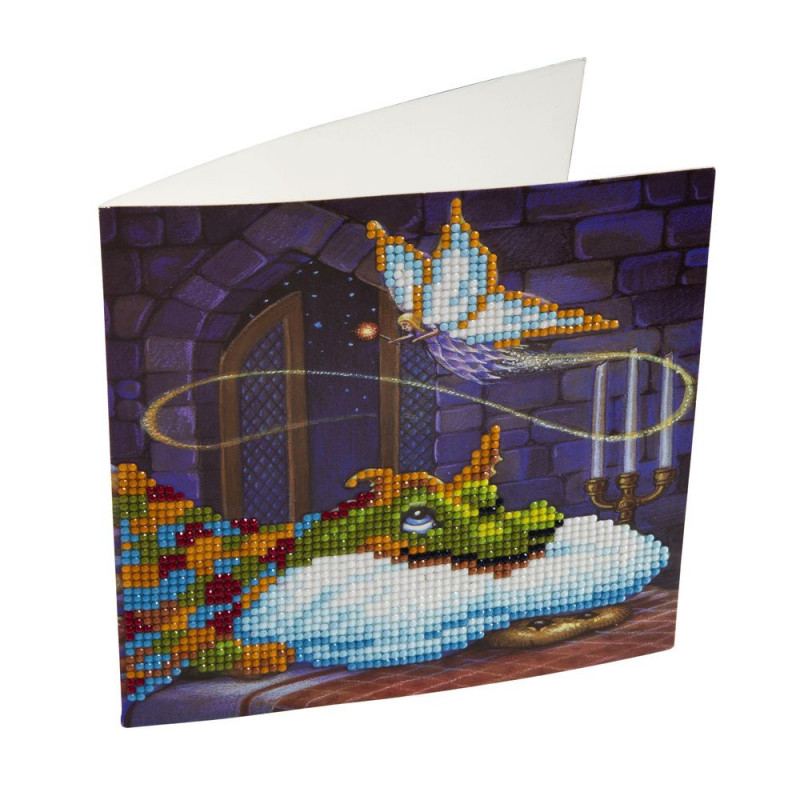 Crystal Art Kit Carte broderie diamant 18x18cm Fée et dragon Crystal Art Kit Carte broderie diamant 18x18cm Fée et dragon