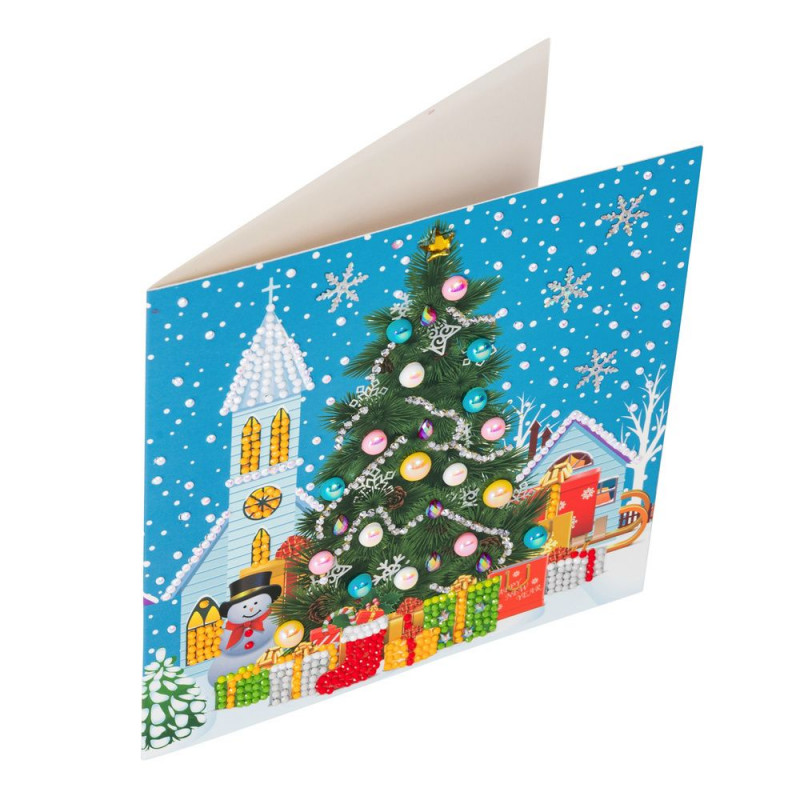 Crystal Art Kit Carte broderie diamant 18x18cm Sapin de Noël Crystal Art Kit Carte broderie diamant 18x18cm Sapin de Noël