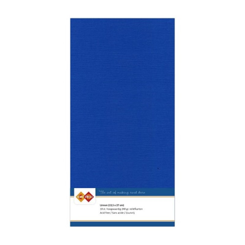 Carte 13.5 x 27 cm uni Bleu outremer paquet de 10