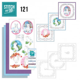 Stitch and do 121 - kit Carte 3D broderie - Animaux en hiver