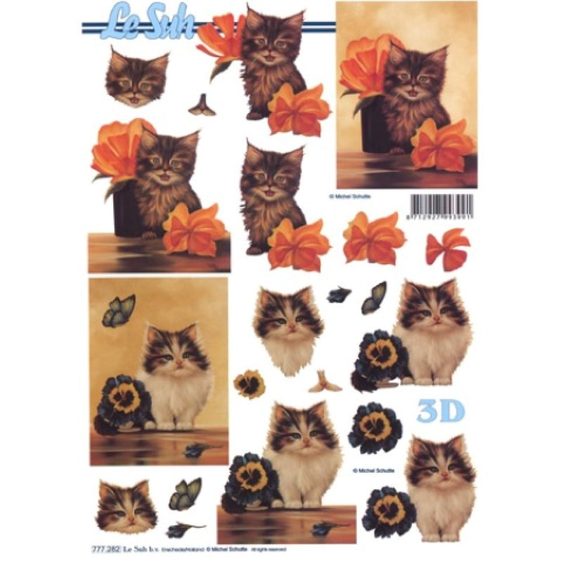 Carte 3D à découper - 2 chatons - 777282 Carte 3D à découper - 2 chatons - 777282