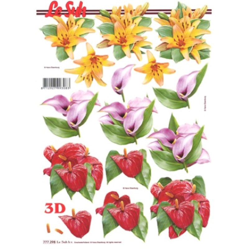 Carte 3D à découper - Lys/Arums/Anthurium - 777298 Carte 3D à découper - Lys/Arums/Anthurium - 777298