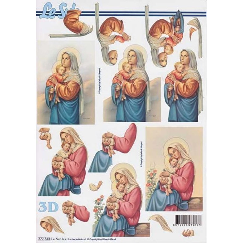 Carte 3D à découper - Sainte vierge - 777343 Carte 3D à découper - Sainte vierge - 777343