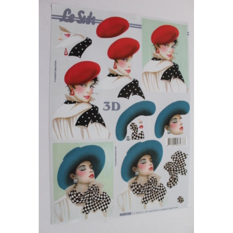 Carte 3D à découper -  femmes à chapeau - 4169122