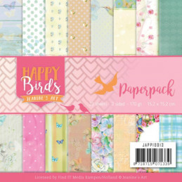 Bloc de papier - Jeanine art - Happy Birds 15.2 x 15.2