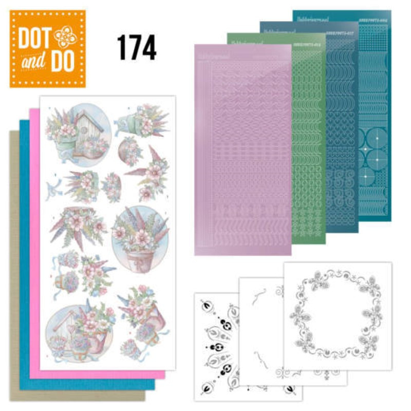 Dot and do 174 - kit Carte 3D  - Fleurs en pastel