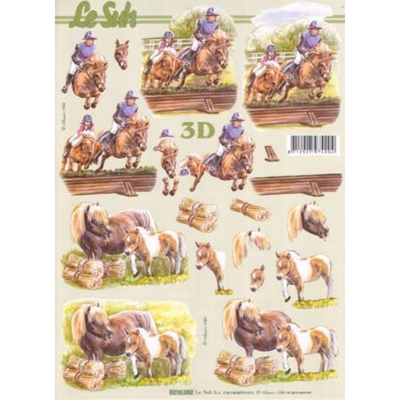 Carte 3D à découper -  Poneys - 8215282