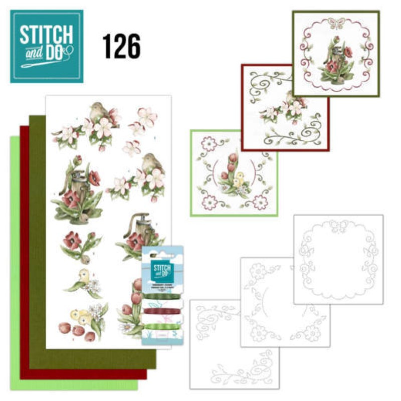 Stitch and do 126 - kit Carte 3D broderie - Printemps