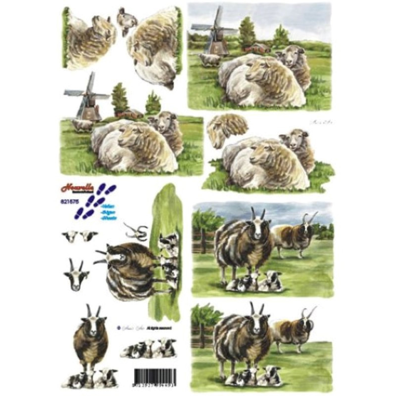 Carte 3D à découper - Moutons et boucs - 821575