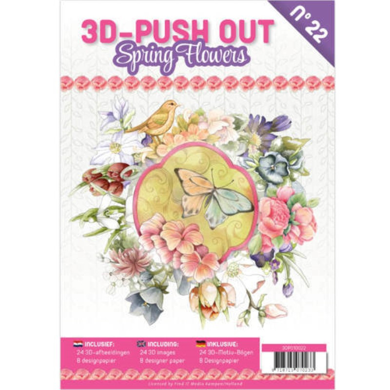 Carte 3D livre A4 prédécoupé - Fleurs printemps 24 images + papiers