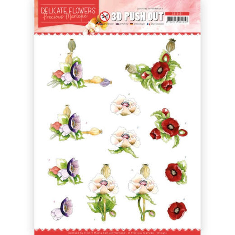 Carte 3D prédéc. - SB10451 - Delicate flowers - Coquelicots
