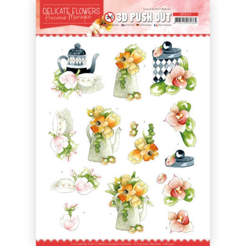 Carte 3D prédéc. - SB10452 - Delicate flowers - Fleurs et thé