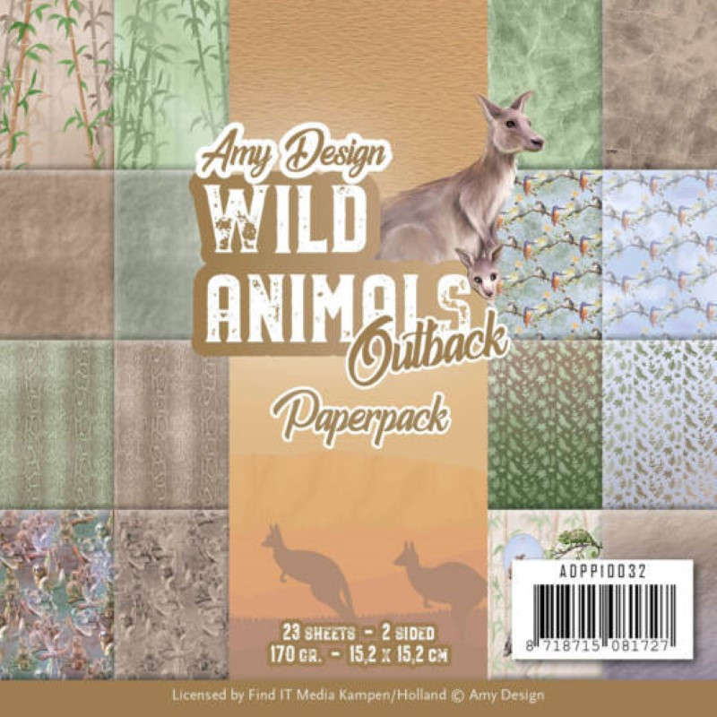 Bloc de papier - Amy Design - Wild animals australie 15.2 x 15.2