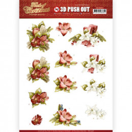 Carte 3D prédéc. - SB10458 - Touch of Christmas - Fleurs rouges