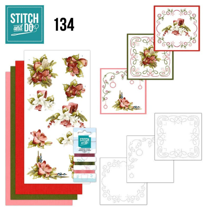 Stitch and do 134 - kit Carte 3D broderie - Une touche de Noël