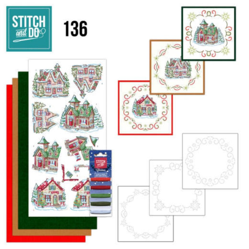 Stitch and do 136 - kit Carte 3D broderie - Villages