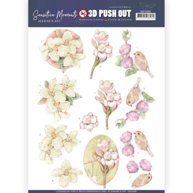 Carte 3D prédéc. - SB10468 - Sensitive moments - Fleurs roses