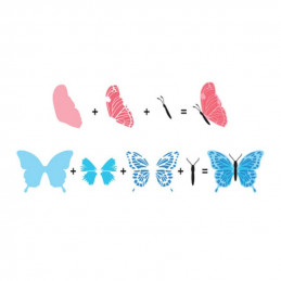 Tampon clear à superposer papillons 4,5x3,5 cm