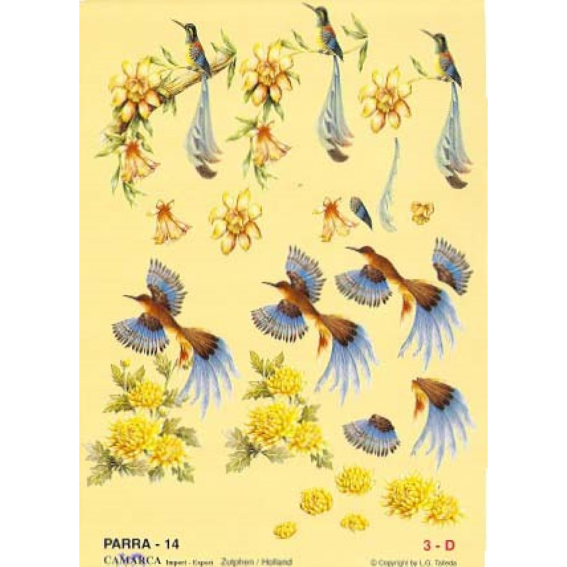 Carte 3D à découper - PARRA 14 - 2 oiseaux