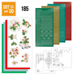 Dot and do 185 - kit Carte 3D  - Fleurs roses de Noël