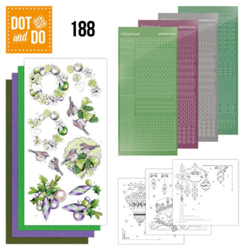 Dot and do 188 - kit Carte 3D  - Boules de Noël mauves